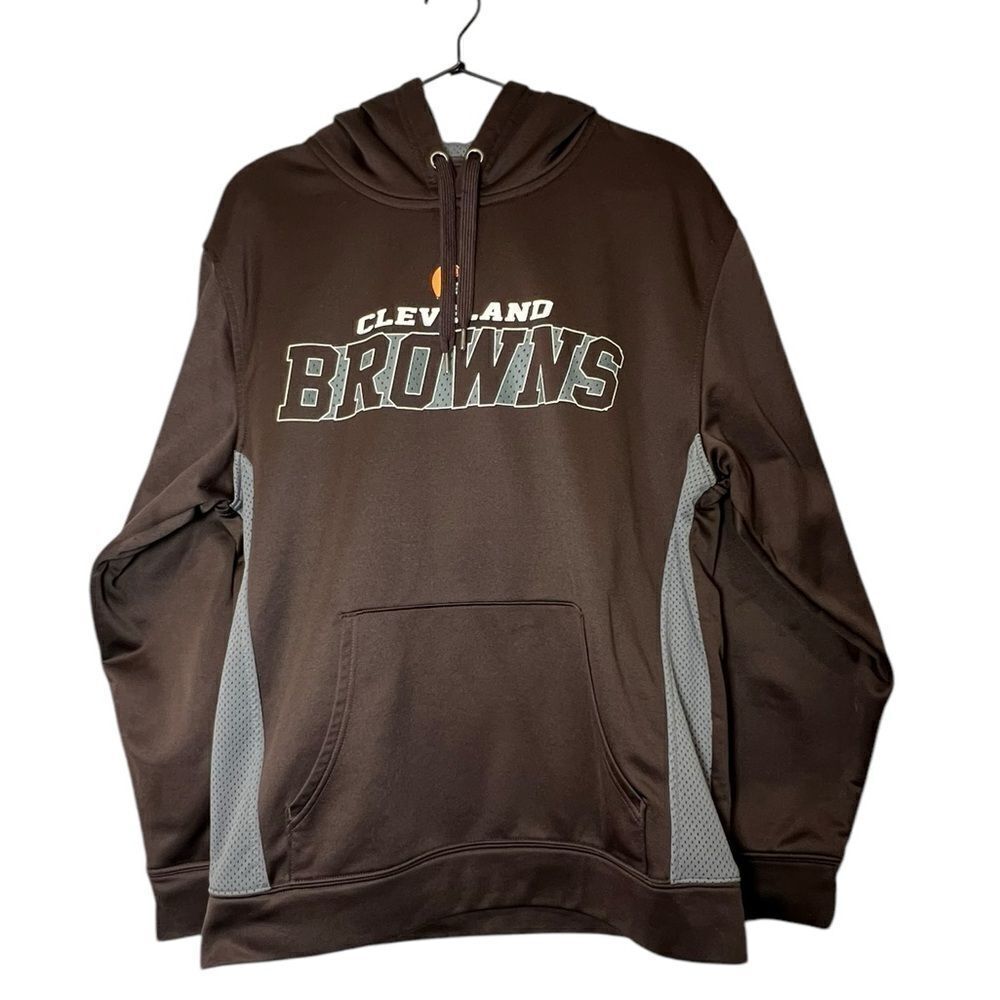 Cleveland Browns NFL Team Apparel Hoodie Men’s Medium Brown Fleece Pullover M